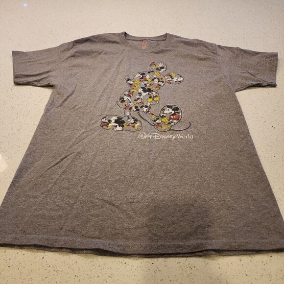 Disney World Parks Hanes Tagless T Shirt Mens Large Mickey Mouse Short Sleeve - Picture 2 of 5